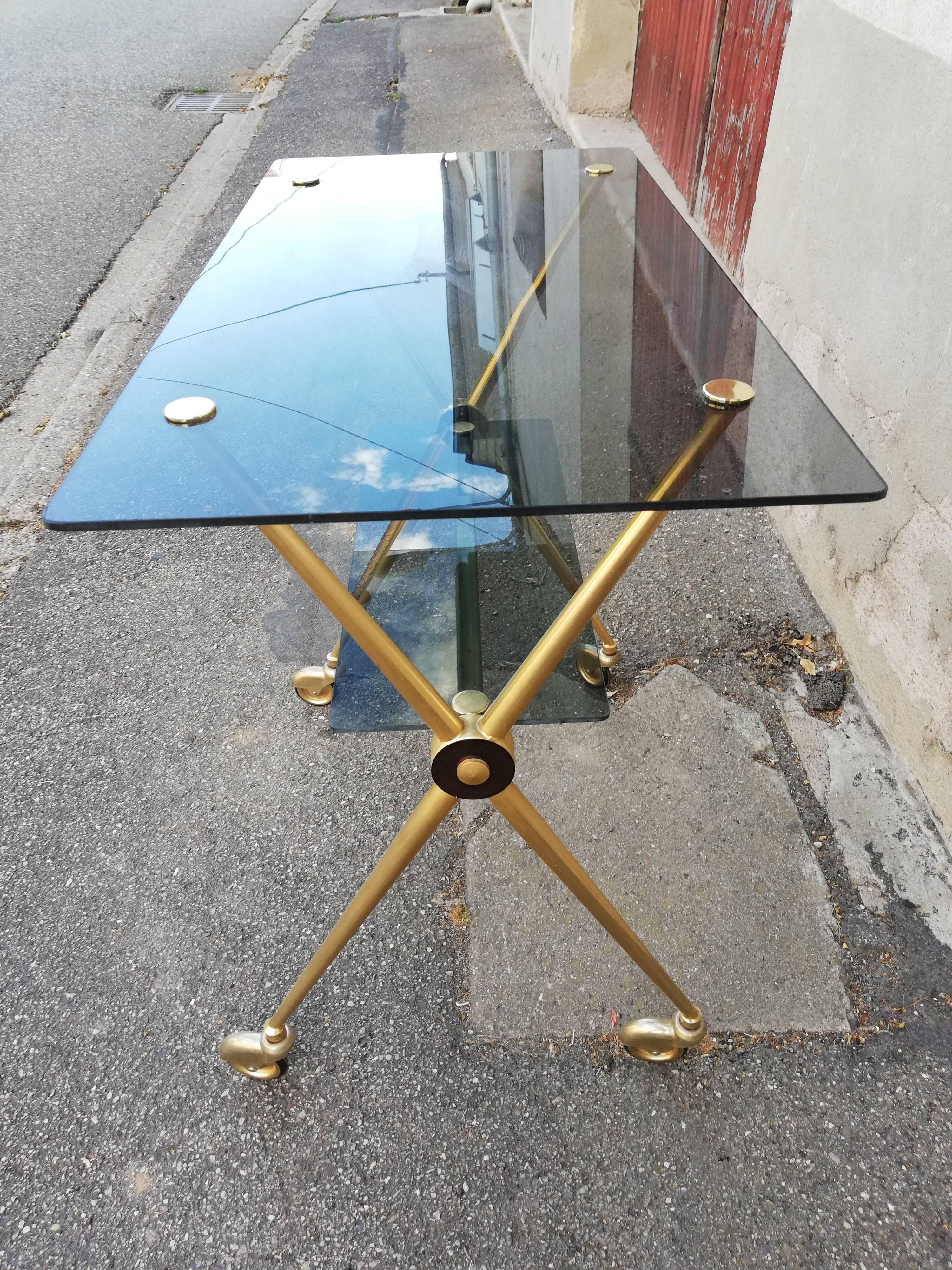 Dessert years 60 gold metal and glass