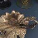 Carved vine leaf bougeoir, late 19th century