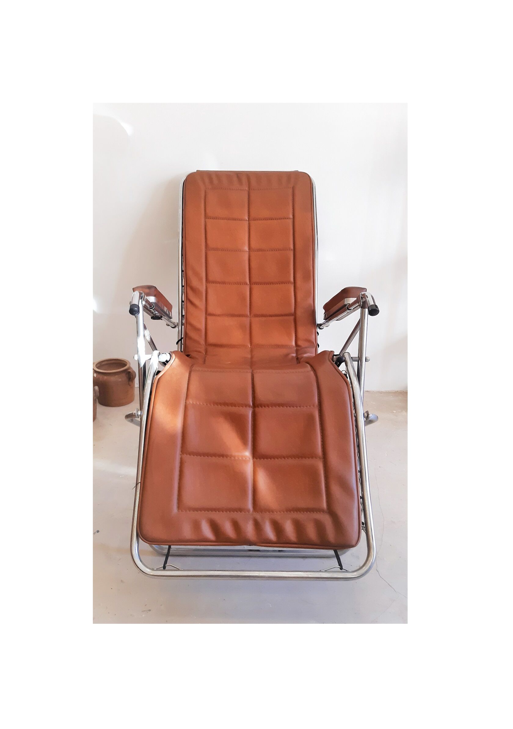 Chaise longue cuir vintage