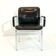 Vintage office chair, aluminium frame and black leather, Sweden 1960s.