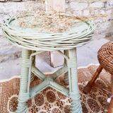 Khaki rattan stool