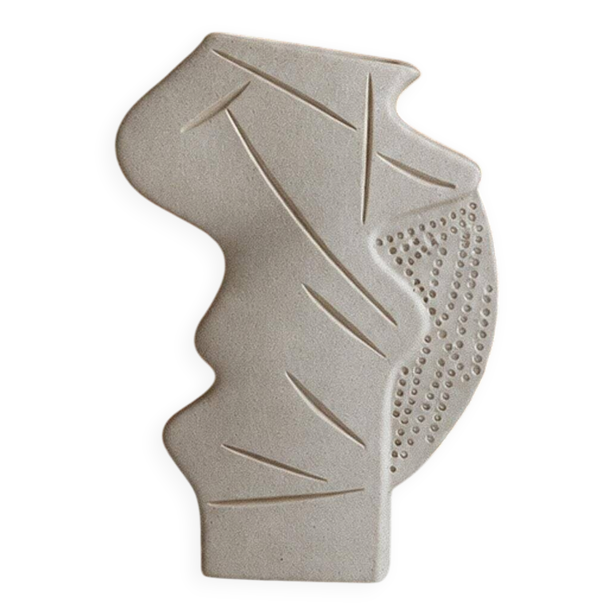 Vintage 1970s studio ceramic vase, stoneware with an abstract openwork shape.