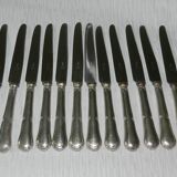 Set of 12 silver-plated metal knives