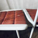 Metal and straw chairs