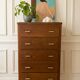 Vintage oak chest of drawers with oak veneer