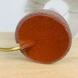 Brutalist lamp in pink sandstone and wool lampshade