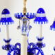1940s Blue All Glass Chandelier, Czechoslovakia