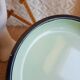 Egg dish green steel enamelled vintage