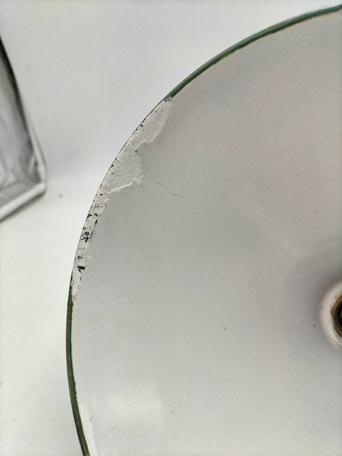 Suspension cone enamelled sheet metal