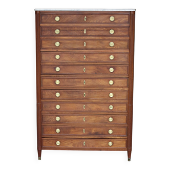Sumptuous mahogany chiffonier with a secret drawer (circa 1800).