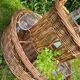 Large wicker bottle & glass basket