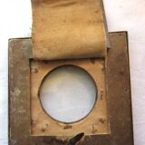 Empire square frame, in gilded bronze, Louis XVI knots, photo medallion
