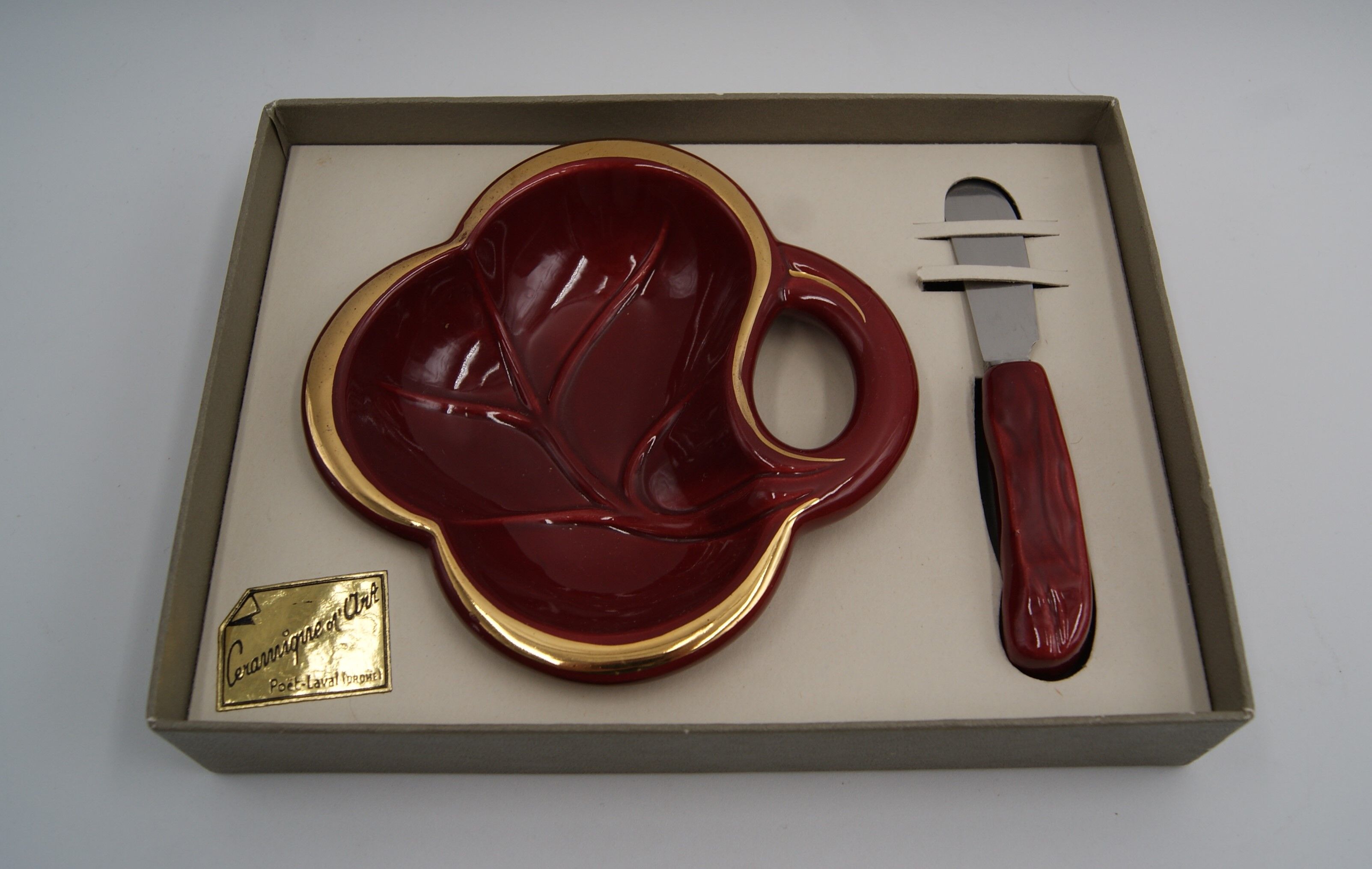 Butter maker and ceramic knife Poët Laval vintage