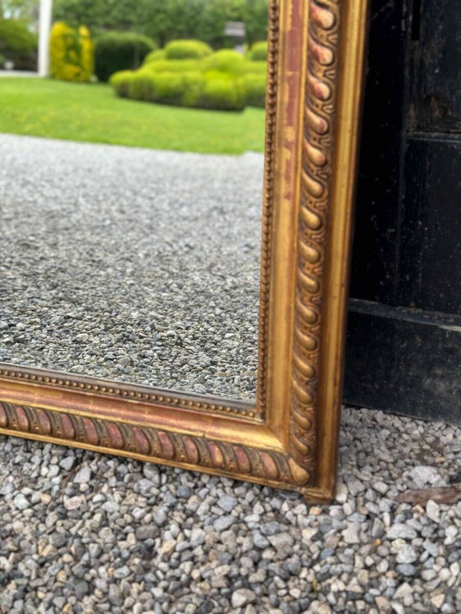 Louis XV Style Mirror In Stuccoed And Gilded Wood Circa 1880, Beveled Glass