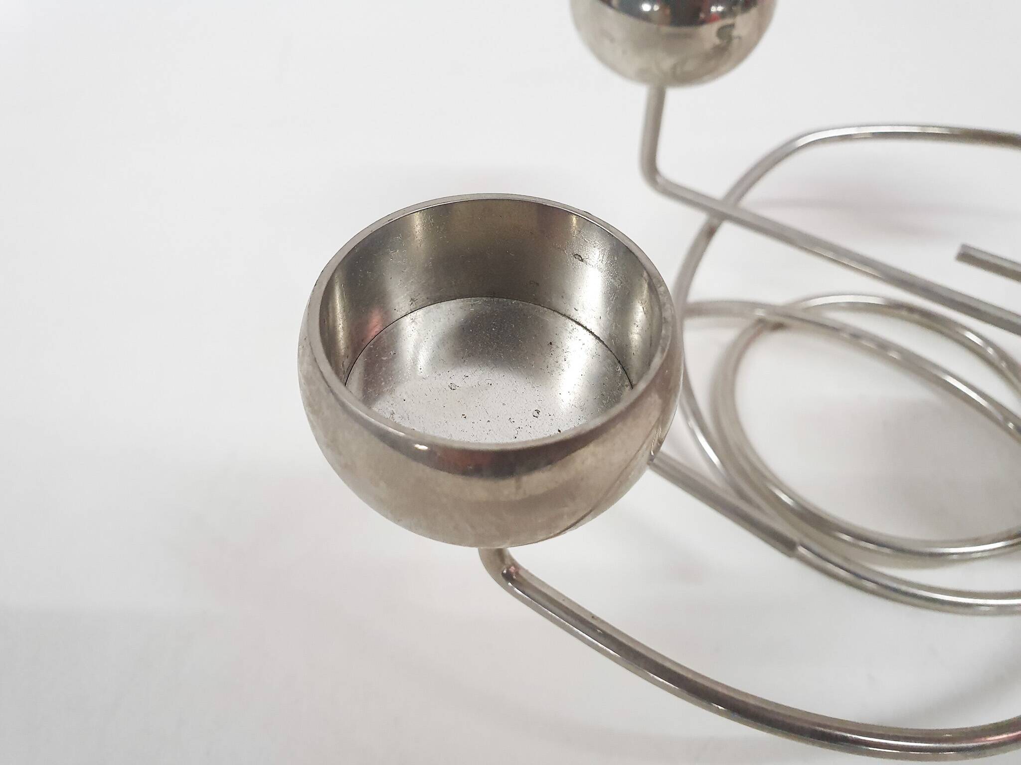 Metal design tea light holder, The Netherlands 1980's
