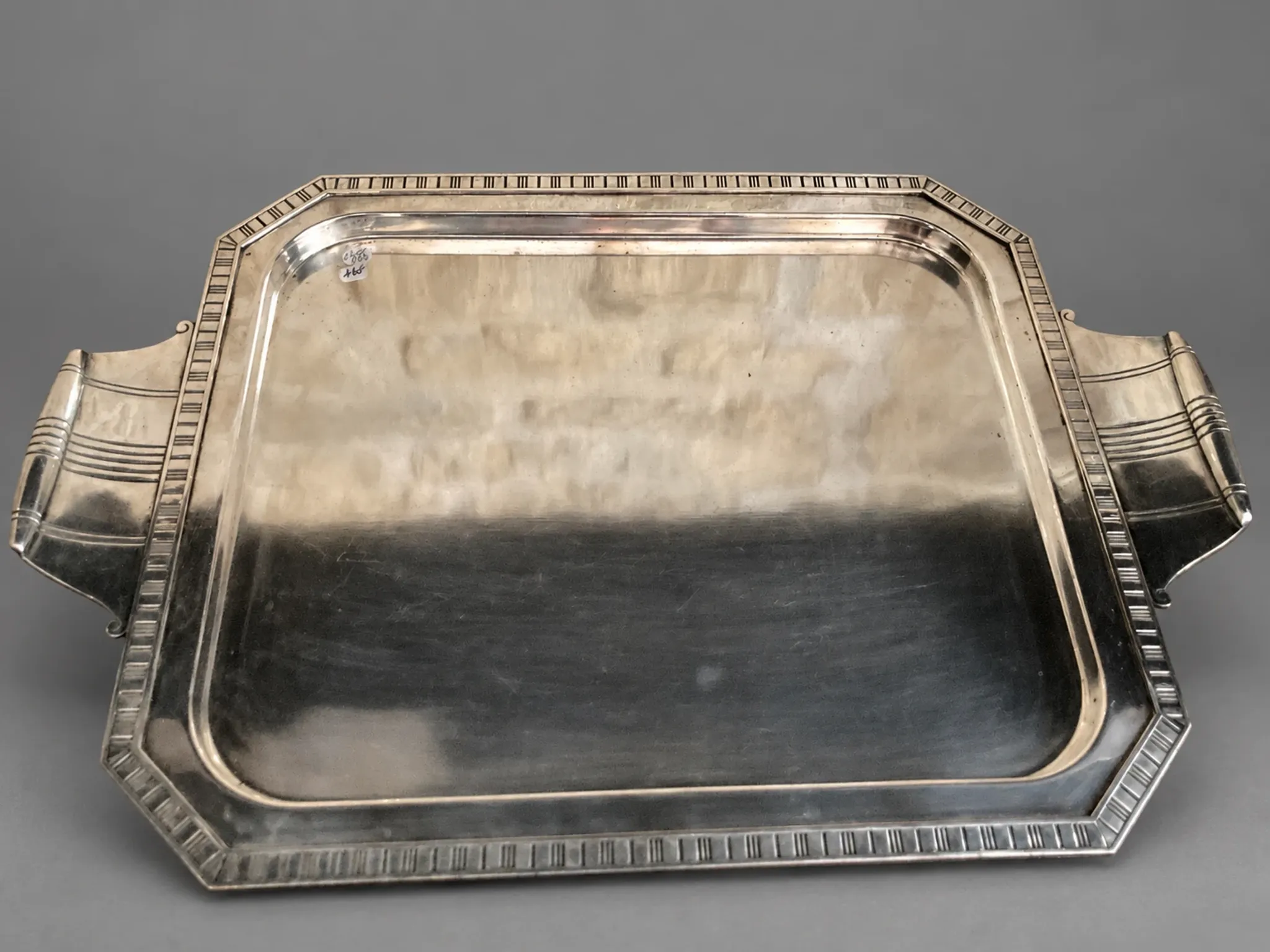 Large Art Deco silver-plated serving tray
