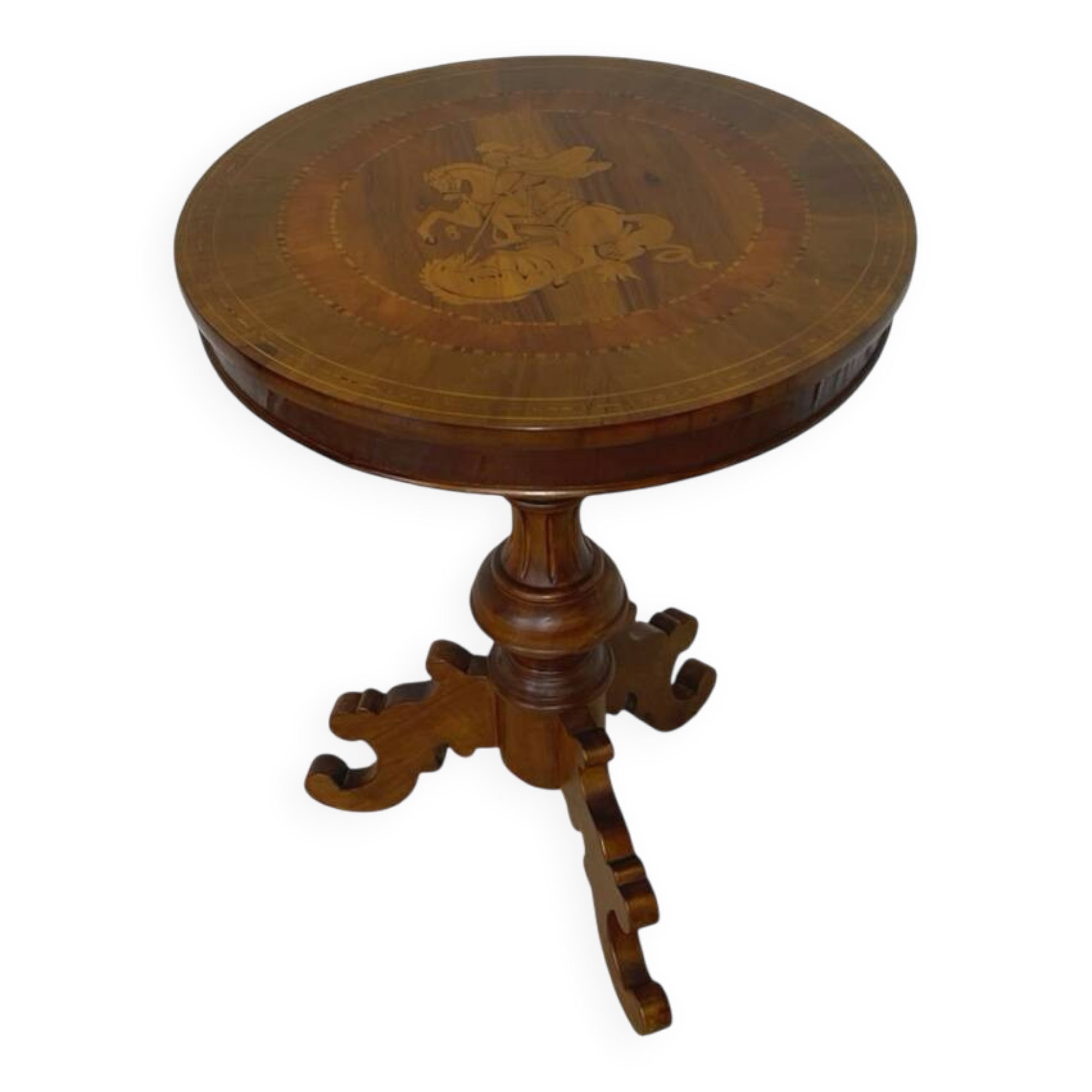 an antique Italian Sorrento occasional table top, from the 19th