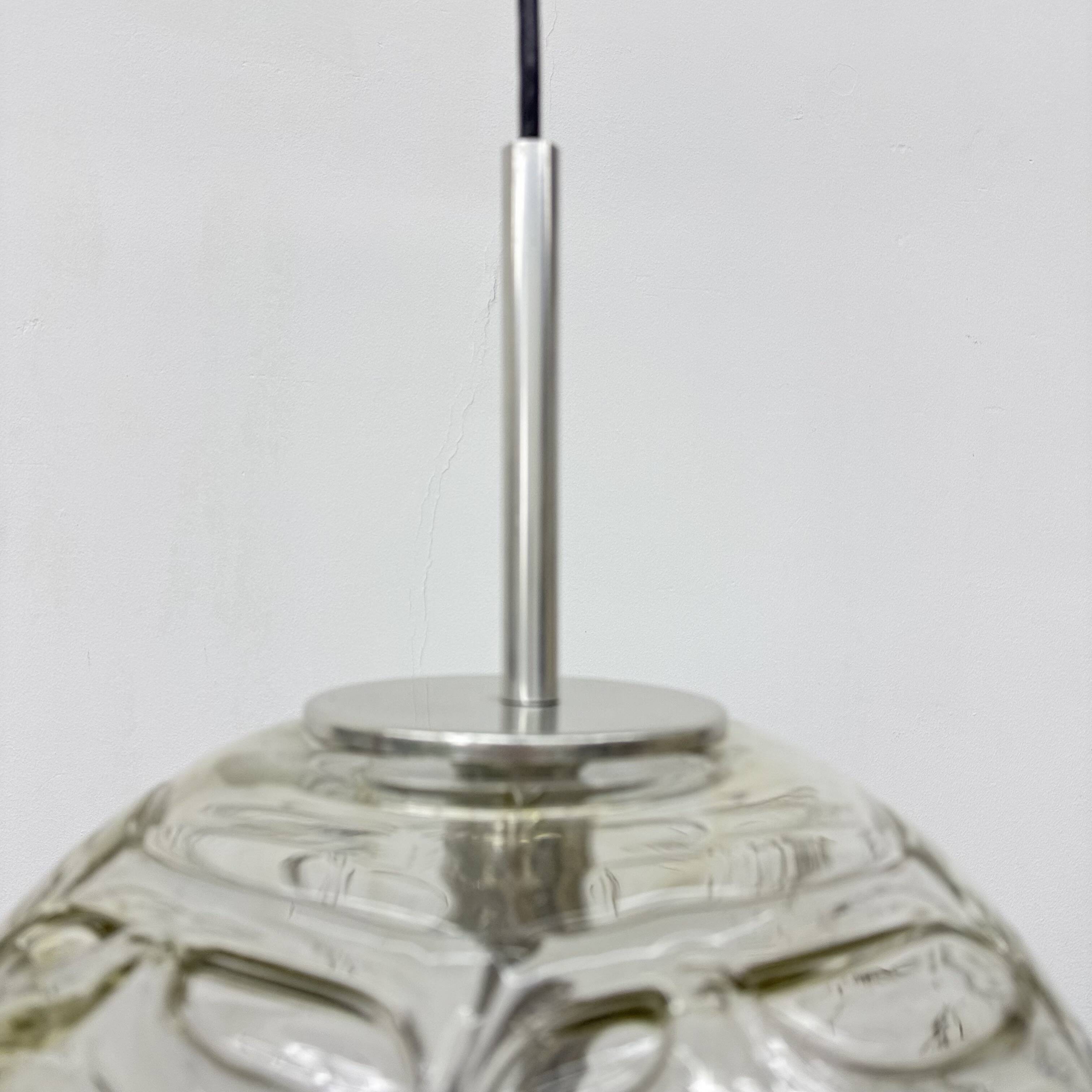 Doria leuchten glass hanging lamp , 1970s