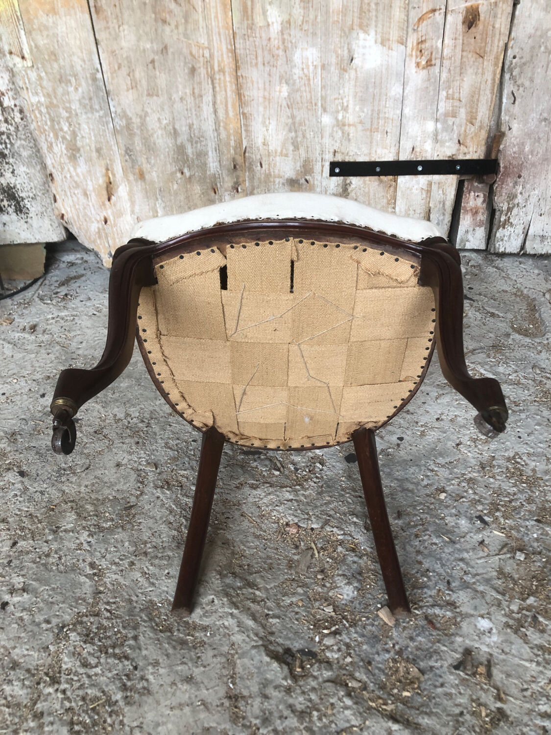 Louis XV style chair in cherry wood and fabric