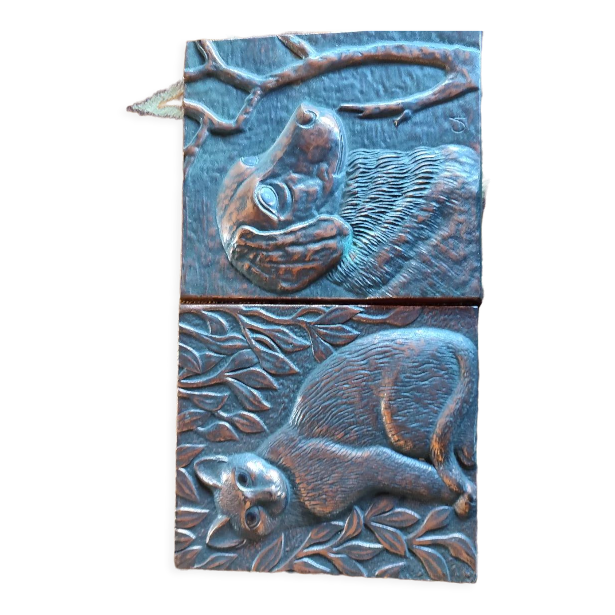 Plaques chat et chien bronze
