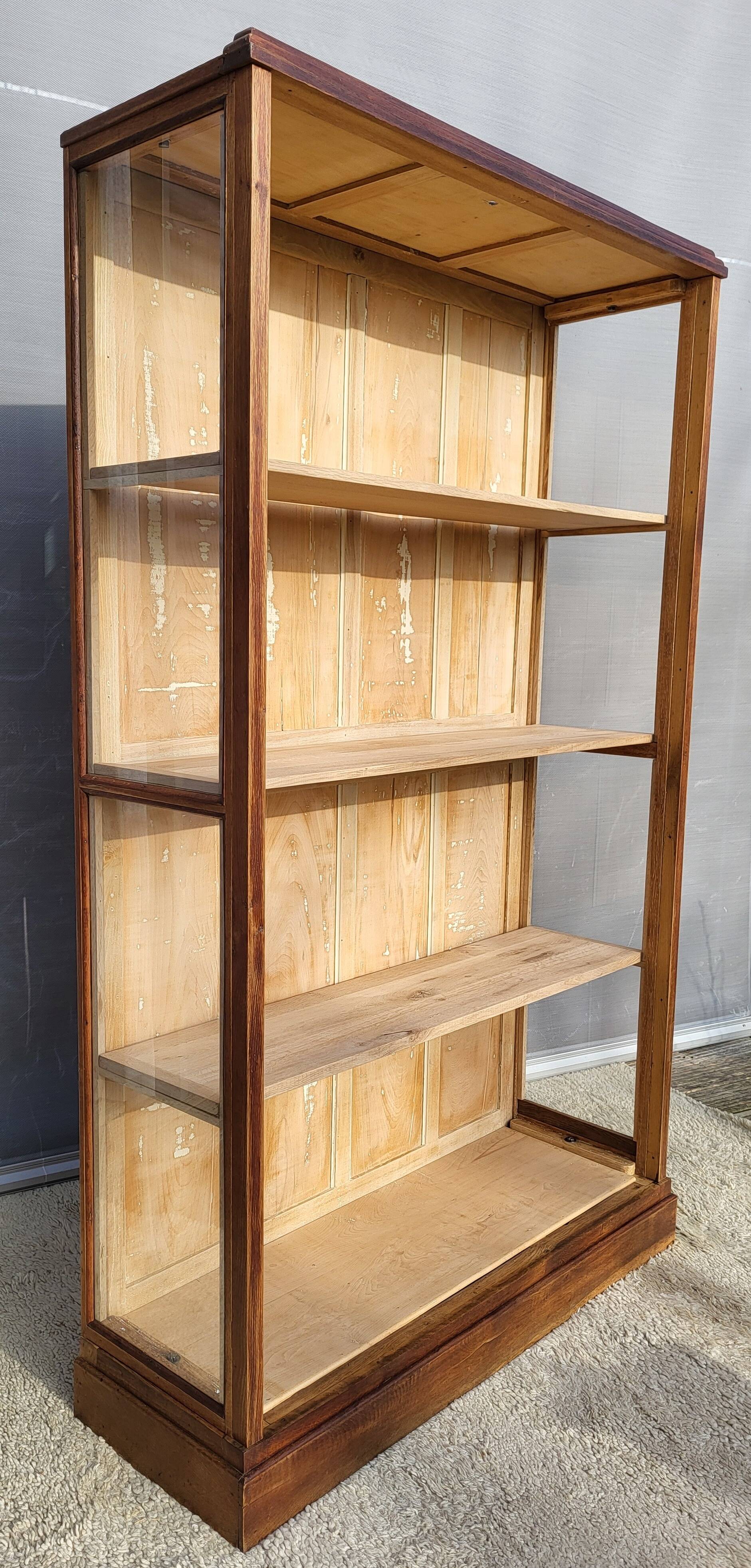 Art Deco oak museum display case