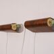 Pair of Scandinavian wall lamps in wood and brass 1960
