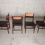 Series of 4 Spanish chairs Mocholi 60s/70s