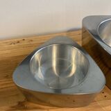 Pair of aluminum candlesticks