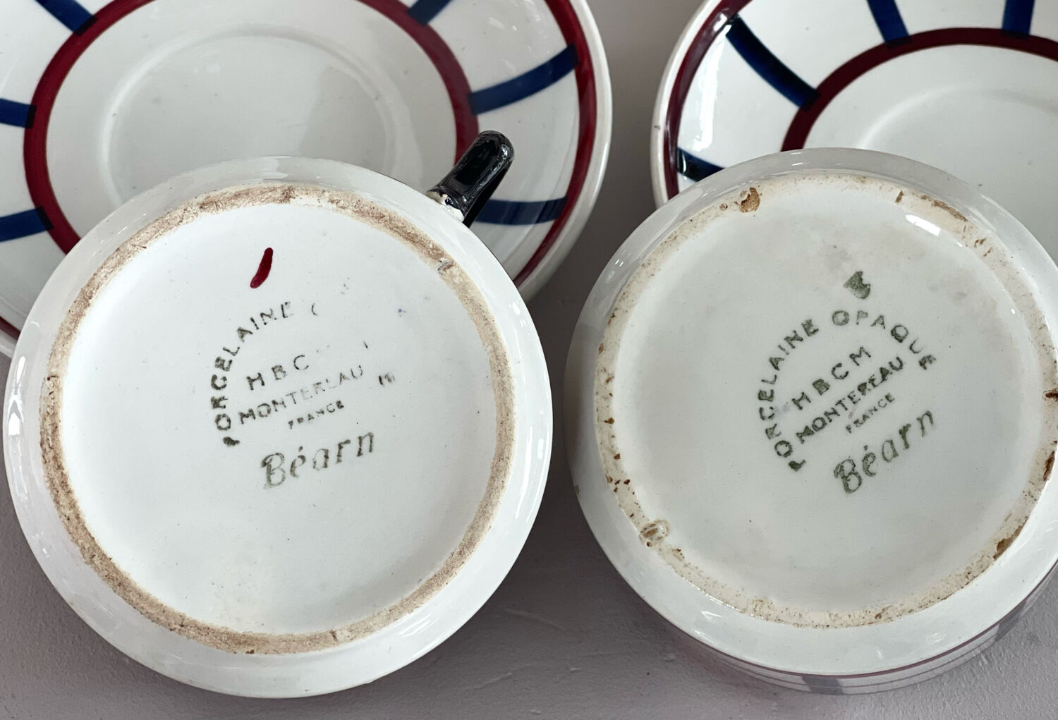 Duo of old Montereau cups