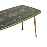 Fifties Rockabilly Coffee Table Glass Conical Golden Legs 90cm