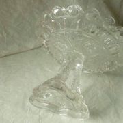Crystal cut bowl on a fish head foot, late 19th century.
