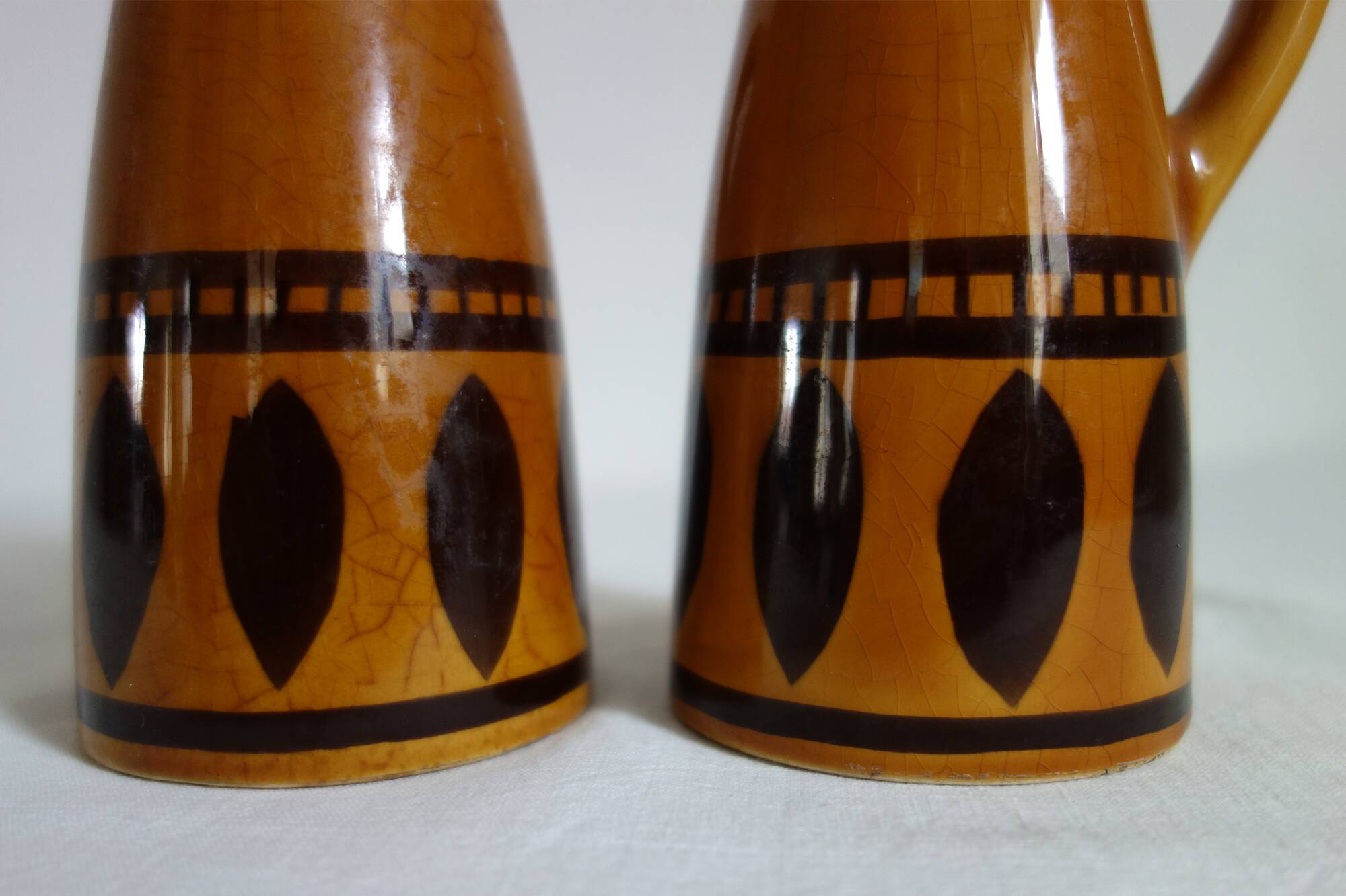 2 Longchamp glazed ceramic pitchers from the 70s