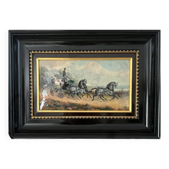 The Carriage Enamel On Copper Horace Vernet