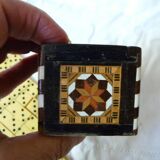 Ancienne Boîte 28 dominos en Marqueterie Syrie Vintage
