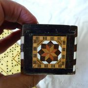 Antique Box of 28 Dominoes in Vintage Syrian Marquetry