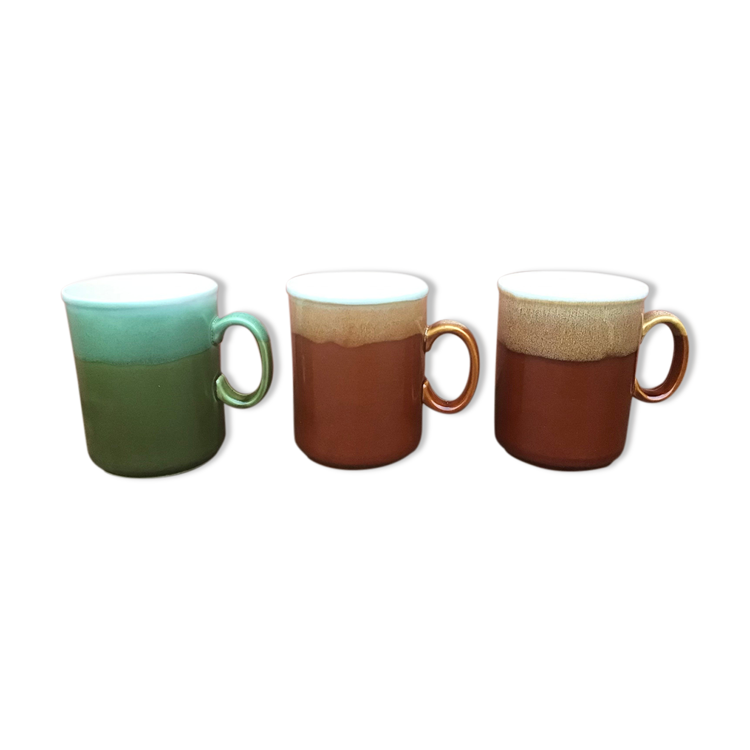 3 English Staffordshire Kiln Craft mugs