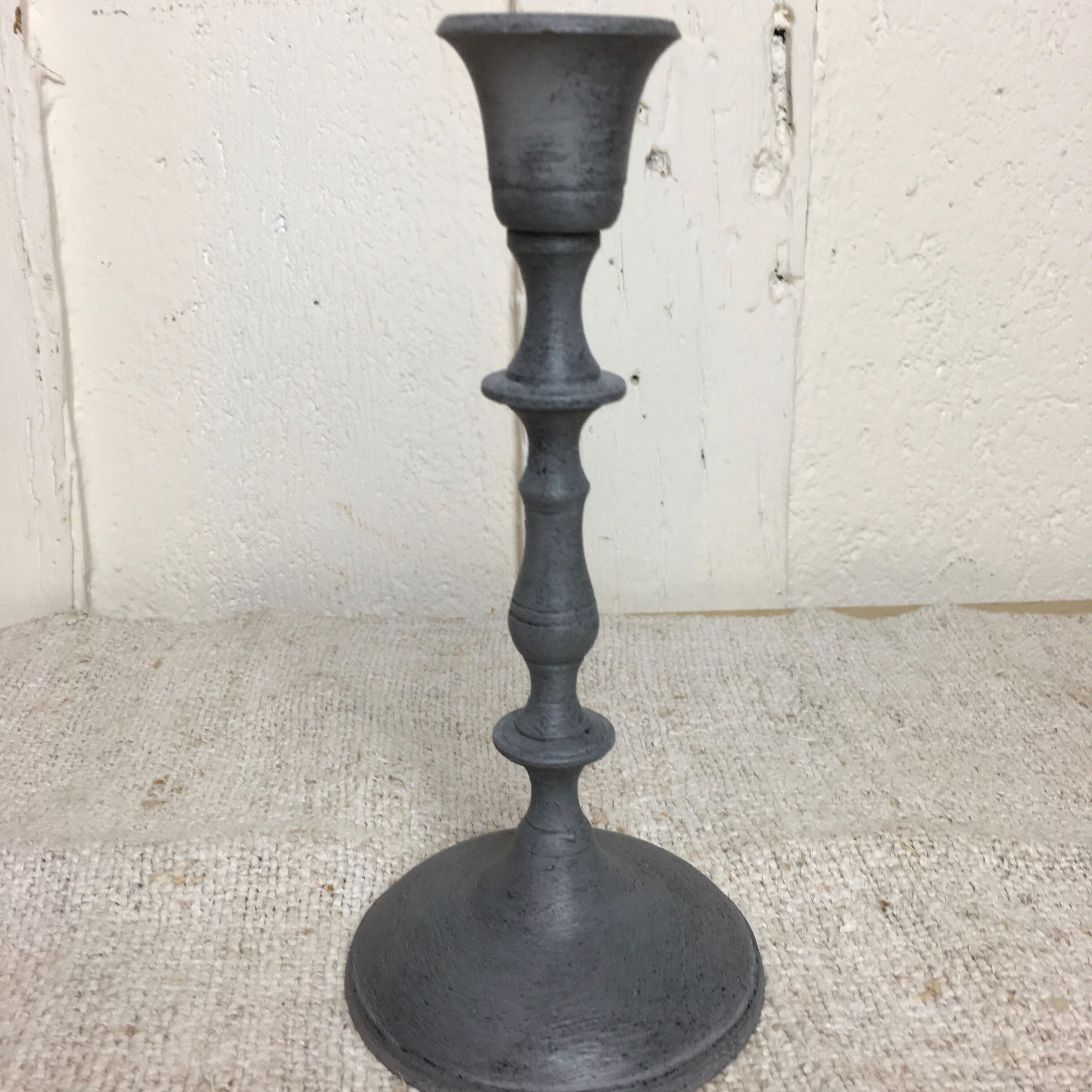 Gray patinated bronze candlestick