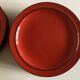 Set of 10 plates Hertha Bengtson Rosenthal 1970 in red stoneware.