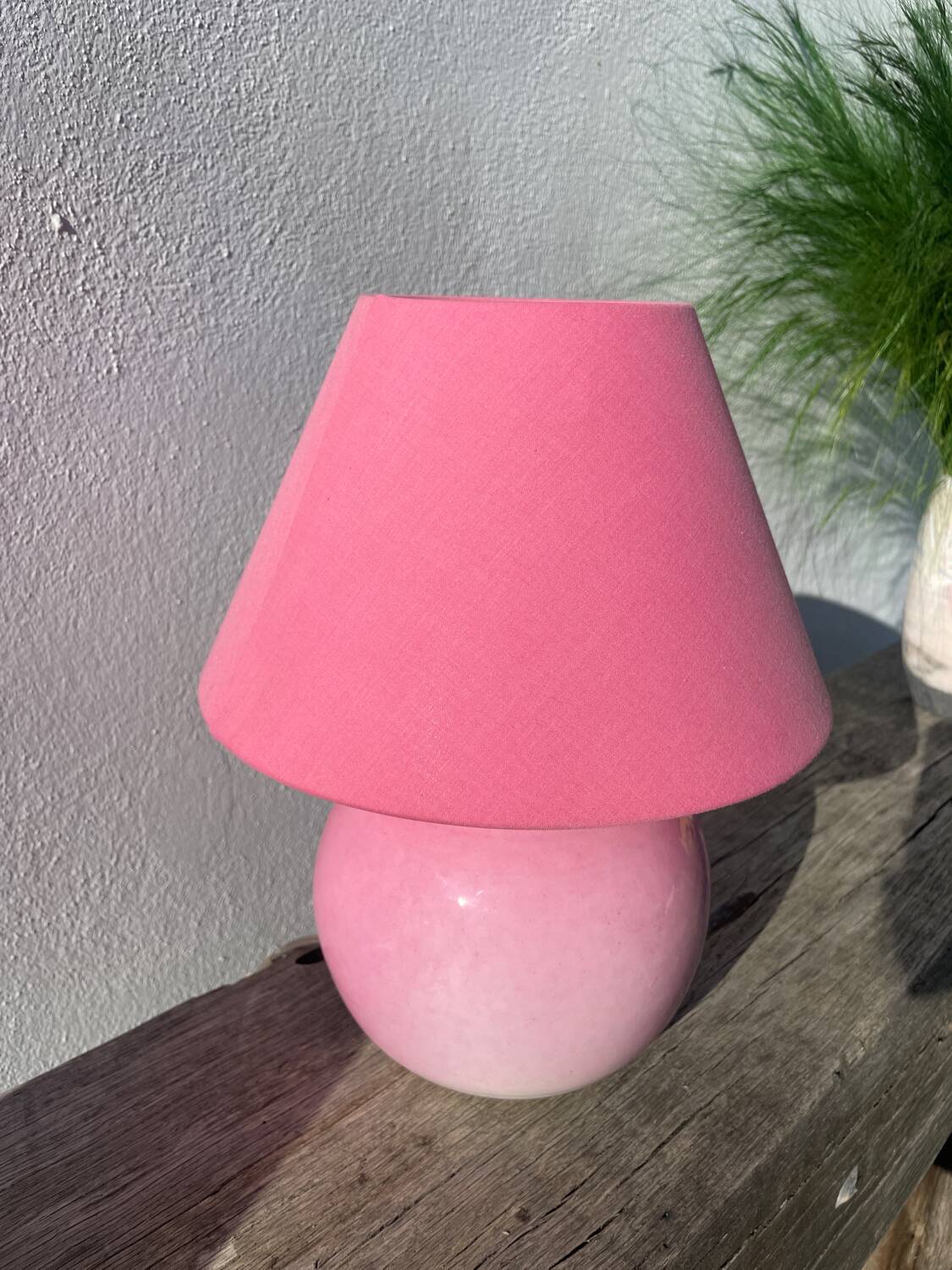 1970s pink ceramic lamp