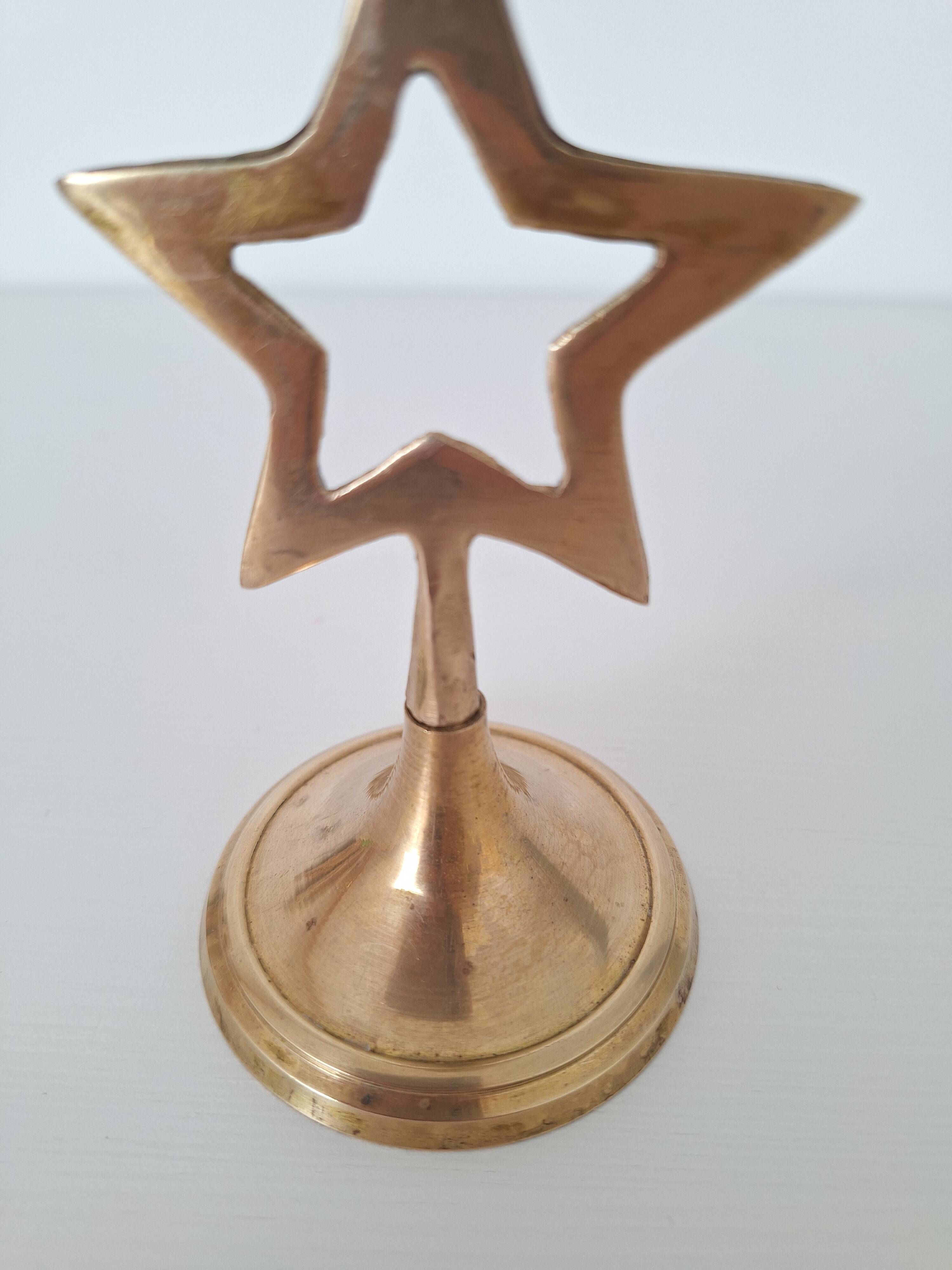 Brass star candlestick