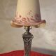 nickel lamp 1900 chiseled, glass paste eggshell and fuchsia 40x9 magnificent
