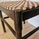 Set of 2 Vintage Wooden Dining Chairs: Brown & White Polka Dot Fabric 80s