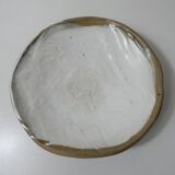 Enameled stoneware compote bowl