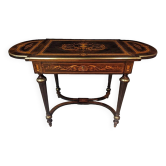 Middle Table With Flaps In Napoleon III Marquetry