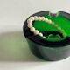 ASH TRAY Green Glass Vintage