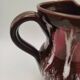 Pichet Vallauris vintage glazed ceramic with red drip design from the 1960s.