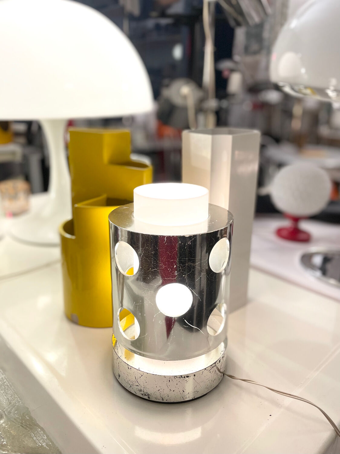 Chrome lamp Marina Malabotti 1970s