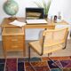 Vintage Scandinavian oak desk with 4 drawers – Sweden – 1960s