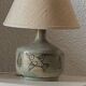 Jacques Blin lamp signed with original shade – vintage ceramic