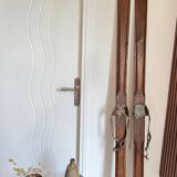 Old vintage wooden ski